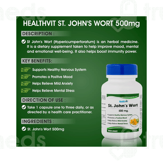 Healthvit St Johns Wort 500mg Capsule 60