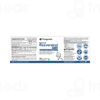 Trexgenics Natural Resveratrol 500mg Veg Capsule 30