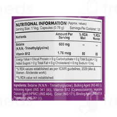 Healthy Hey Nutrition Betaine Tmg Vegetable Capsule 120
