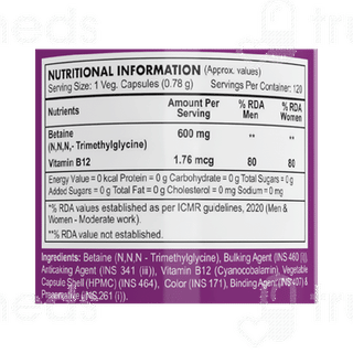 Healthy Hey Nutrition Betaine Tmg Vegetable Capsule 120