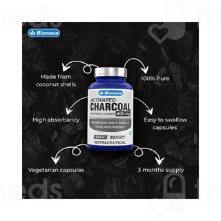 Bionova Activated Charcoal 400mg Vegetarian Capsule 90