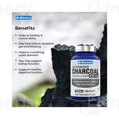Bionova Activated Charcoal 400mg Vegetarian Capsule 90
