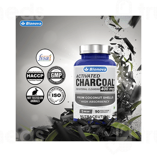 Bionova Activated Charcoal 400mg Vegetarian Capsule 90
