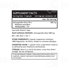 Inlife Ashwagandha Ghan 500mg Vegetarian Capsule 60