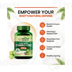 Himalayan Organics Vitamin C + Zinc Vegetarian Capsule 120