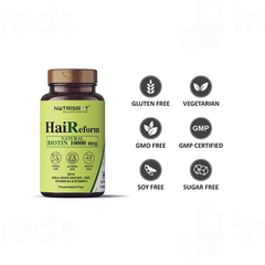 Nutrisrot Haireform Natural Biotin 10000mcg Veg Capsule 60