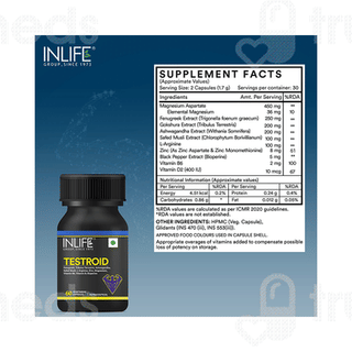 Inlife Testroid Vegetarian Capsule 60