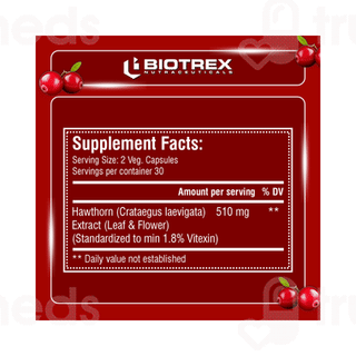 Biotrex Hawthorn Berry 510mg Veg Capsule 60