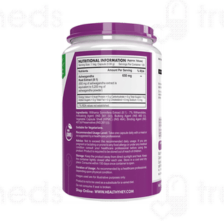 Healthy Hey Nutrition Ashwagandha Vegetable Capsule 120