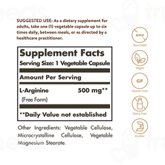 Solgar L Arginine 500Mg Vegetable Capsule 100