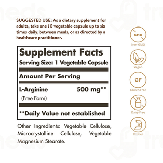Solgar L Arginine 500Mg Vegetable Capsule 100