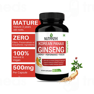 Nutrazee Korean Panax Ginseng Veg Capsule 90