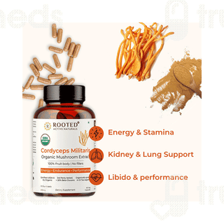 Rooted Active Naturals Cordyceps Militaris Veg Capsule 60
