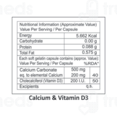 La Natures Calcium & Vitamin D3 Capsule 60