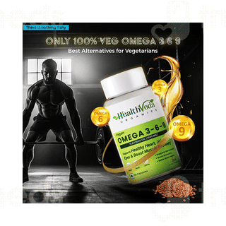 Health Veda Organics Vegan Omega 3 6 9 Flaxseed Oil 1000mg Capsule 60