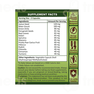 Geofresh Plant Based & Organic Diabetes Supplement Veg Capsule 60
