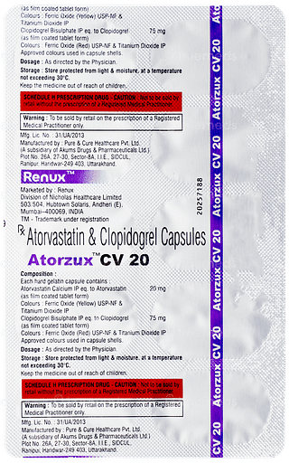 Atorzux Cv 20 Capsule 10