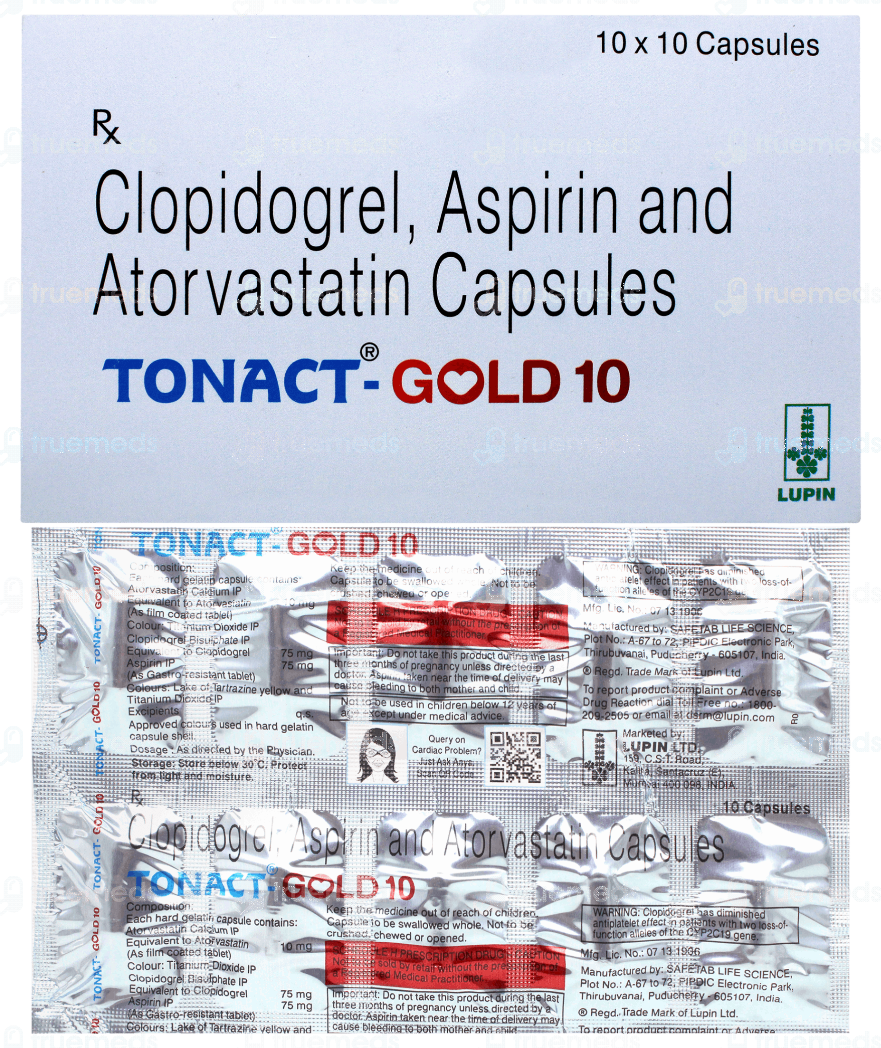 Tonact Gold 10 Capsule 10 - Uses, Side Effects, Dosage, Price