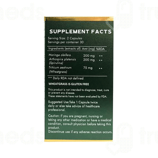 Nethika Naturals Moringa Spirulina & Wheatgrass Capsule 60