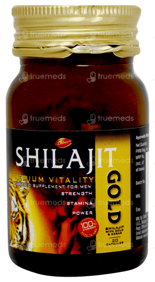 Dabur Shilajit Gold Capsule 20 With Dabur Honey 100gm Free