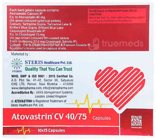 Atovastrin Cv 40/75 Capsule 15