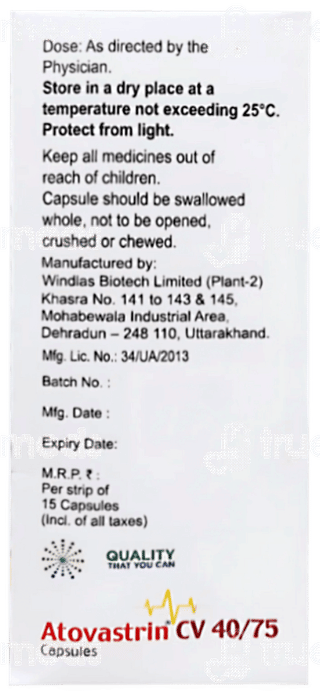 Atovastrin Cv 40/75 Capsule 15