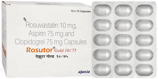 Rosutor Gold 10/75 Capsule 15