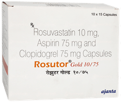Rosutor Gold 10/75 Capsule 15