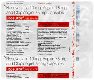 Rosutor Gold 10/75 Capsule 15