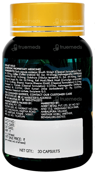 Kapiva Gym Foods Shilajit Gold Capsule 30