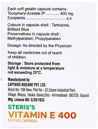 Steriss Vitamin E 400 Capsule 10