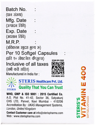 Steriss Vitamin E 400 Capsule 10