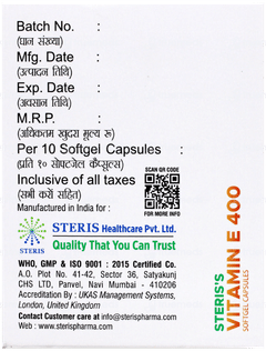 Steris Vitamin E 600 Capsule 10