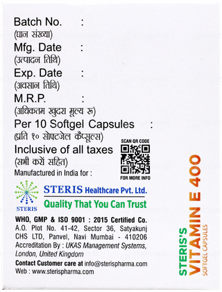 Steris Vitamin E 600 Capsule 10