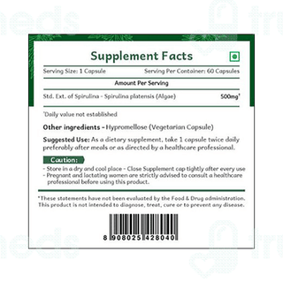 Herbs Wealth Spirulina Veg Capsule 60