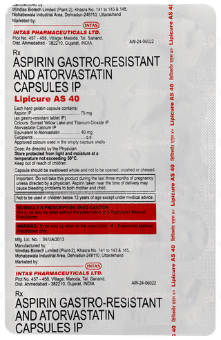 Lipicure As 40mg Capsule 10