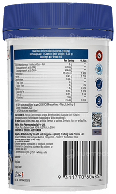 Swisse Ultiboost Odourless 4x Strength Wild Fish Oil Concentrate Capsule 60
