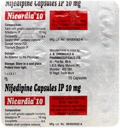Nicardia 10 Capsule 15 Nicardia 10 Capsule 15