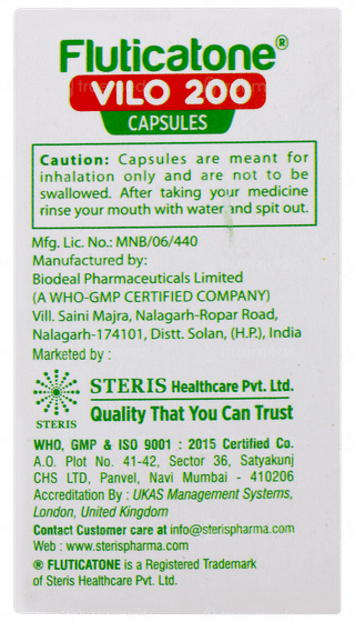 Fluticatone Vilo 200 Capsule 30