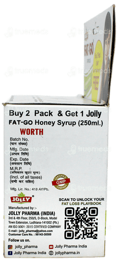 Jolly Fat Go Buy 2 Pack Of 60 Capsules & Get Fat Go Honey Syrup 250Ml Free