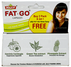 Jolly Fat Go Buy 2 Pack Of 60 Capsules & Get Fat Go Honey Syrup 250Ml Free
