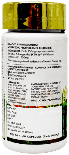 Kapiva Ayur Foods Ksm 66 Ashwagandha Capsule 60