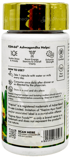 Kapiva Ayur Foods Ksm 66 Ashwagandha Capsule 60