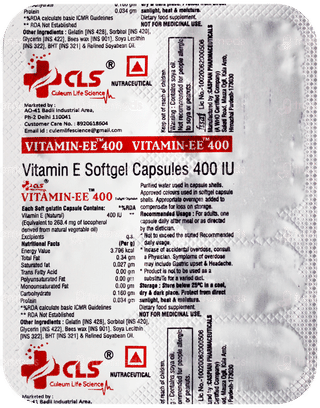 Cls Vitamin Ee 400 Capsule 10