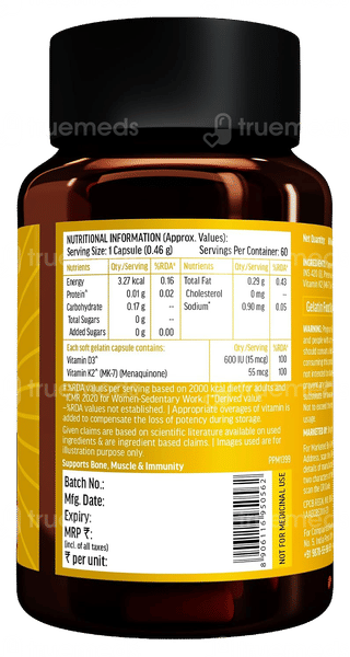 Healthkart Hk Vitals Vitamin D3 + K2 Capsule 60