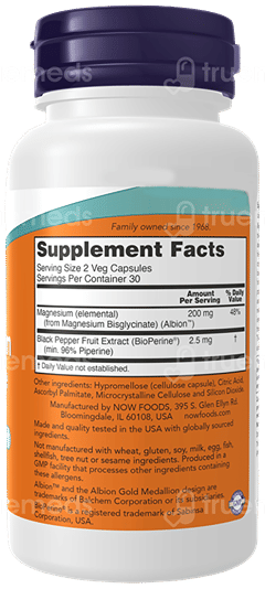Now Magnesium Glycinate With Bioperine Veg Capsule 60