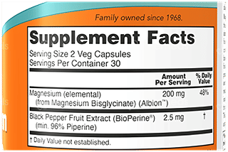 Now Magnesium Glycinate With Bioperine Veg Capsule 60