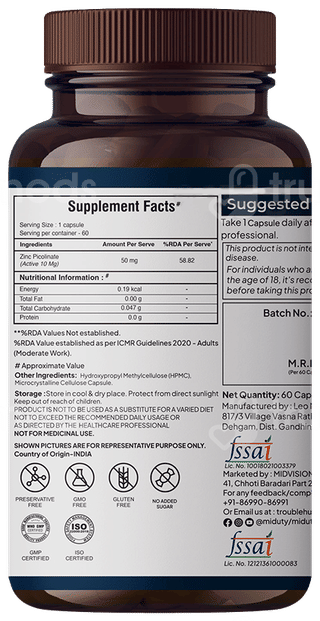 Miduty Zinc Picolinate Capsule 60