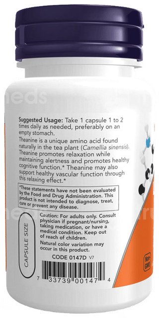 Now Foods L Theanine 200Mg Veg Capsule 60