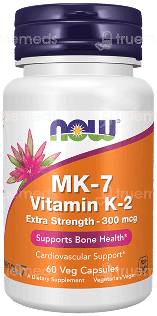 Now Mk 7 Vitamin K 2 Extra Strength 300Mcg Veg Capsule 60